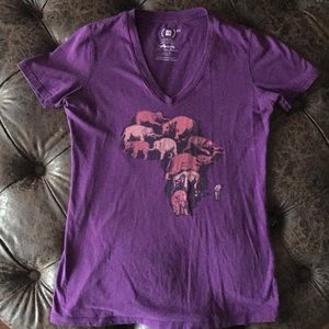 Purple African elephant tee